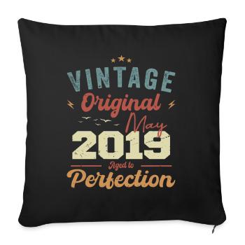 May 2019 Birthday May 2019 Gift May 2019 - Sofa pillowcase 17,3'' x 17,3'' (45 x 45 cm) - black - Front