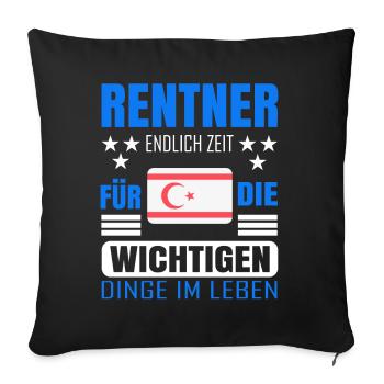 Rentner Rente Rentenbeginn Zypern - Sofakissenbezug 45 x 45 cm - Schwarz - Vorne