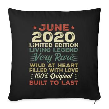 June 2020 Birthday June 2020 Gift June 2020 - Sofa pillowcase 17,3'' x 17,3'' (45 x 45 cm) - black - Front