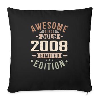Juli 2008 Geburtstag Juli 2008 Geburtstagsgeschenk - Sofakissenbezug 45 x 45 cm - Schwarz - Vorne