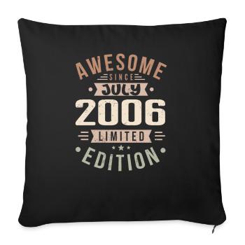 Juli 2006 Geburtstag Juli 2006 Geburtstagsgeschenk - Sofakissenbezug 45 x 45 cm - Schwarz - Vorne