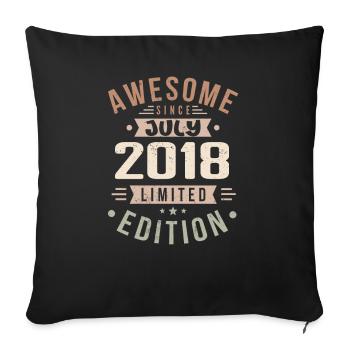 July 2018 Birthday July 2018 Birthday Gift - Sofa pillowcase 17,3'' x 17,3'' (45 x 45 cm) - black - Front