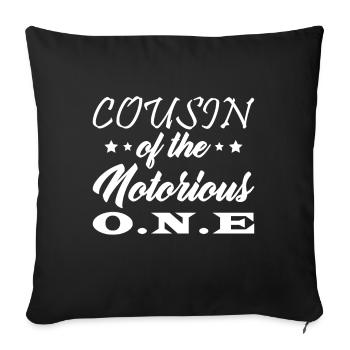 Cousin du notoire - Housse de coussin décorative 45 x 45 cm - noir - Devant