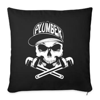 Plombier - Housse de coussin décorative 45 x 45 cm - noir - Devant