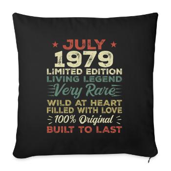 Cadeau Juillet 1979 Anniversaire Juillet 1979 Anniversaire - Housse de coussin décorative 45 x 45 cm - noir - Devant