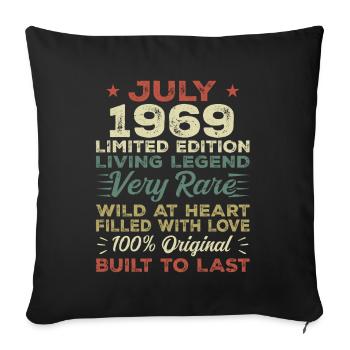 Cadeau anniversaire juillet 1969 anniversaire juillet 1969 - Housse de coussin décorative 45 x 45 cm - noir - Devant