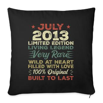 Gift July 2013 Anniversary July 2013 Birthday - Sofa pillowcase 17,3'' x 17,3'' (45 x 45 cm) - black - Front