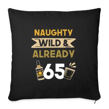 Geschenk 65 Jahre Geburtstag Whiskey - Sofakissenbezug 45 x 45 cm - Schwarz - Vorne