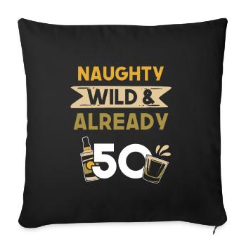 Geschenk 50 Jahre Geburtstag Whiskey - Sofakissenbezug 45 x 45 cm - Schwarz - Vorne