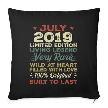 Cadeau Juillet 2019 Anniversaire Juillet 2019 Anniversaire - Housse de coussin décorative 45 x 45 cm - noir - Devant