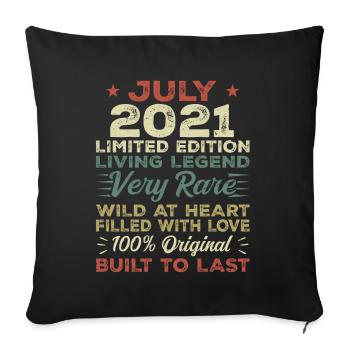 Gift July 2021 Anniversary July 2021 Birthday - Sofa pillowcase 17,3'' x 17,3'' (45 x 45 cm) - black - Front