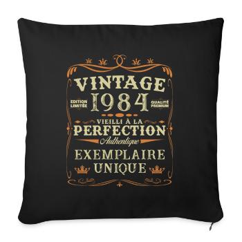 40 Ans 1984 Vintage Rétro Cadeau D'anniversaire - Housse de coussin décorative 45 x 45 cm - noir - Devant