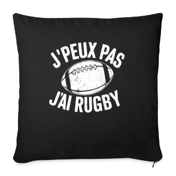 Rugby Humor I Can't I Have Rugby - Funny Gift - Sofa pillowcase 17,3'' x 17,3'' (45 x 45 cm) - black - Front