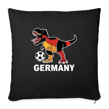 Germany Dinosaur Football - Sofa pillowcase 17,3'' x 17,3'' (45 x 45 cm) - black - Front
