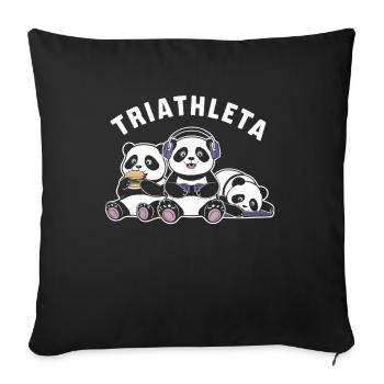 Gamer Triathlon Funny Pandas - Sofa pillowcase 17,3'' x 17,3'' (45 x 45 cm) - black - Front