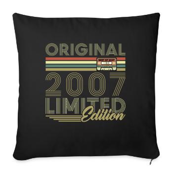 Original 2007 Vintage Retro Birthday Gift - Sofa pillowcase 17,3'' x 17,3'' (45 x 45 cm) - black - Front