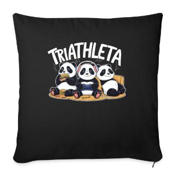 Panda Gamer Triathlon Eating and Playing - Sofa pillowcase 17,3'' x 17,3'' (45 x 45 cm) - black - Front
