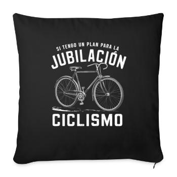If I have a retirement plan cycling - Sofa pillowcase 17,3'' x 17,3'' (45 x 45 cm) - black - Front