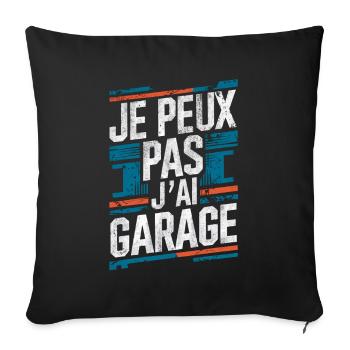 I Can't I Garage Humor Handyman - Sofa pillowcase 17,3'' x 17,3'' (45 x 45 cm) - black - Front