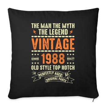 1988 Cadeau Anniversaire Millésime 1988 Millésime 1988 - Housse de coussin décorative 45 x 45 cm - noir - Devant