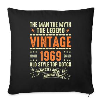 Cadeau d’anniversaire 1969 Vintage 1969 Millésime 1969 - Housse de coussin décorative 45 x 45 cm - noir - Devant