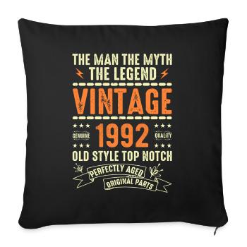 1992 Anniversary Gift Vintage 1992 Vintage 1992 - Sofa pillowcase 17,3'' x 17,3'' (45 x 45 cm) - black - Front