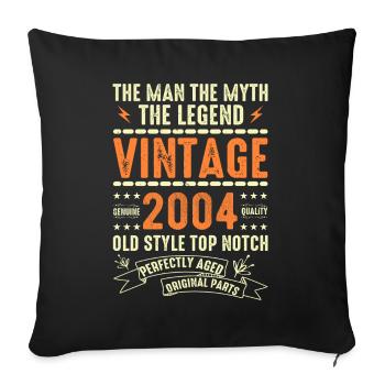 2004 Jubiläumsgeschenk Jahrgang 2004 Vintage 2004 - Sofakissenbezug 45 x 45 cm - Schwarz - Vorne