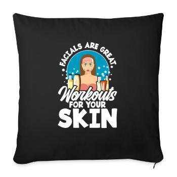Skin Care Beautician Cosmetics - Sofa pillowcase 17,3'' x 17,3'' (45 x 45 cm) - black - Front