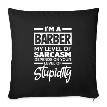 Barber Homme Coiffeur Coiffeur - Housse de coussin décorative 45 x 45 cm - noir - Devant