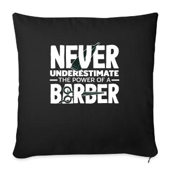 Barber Homme Coiffeur Coiffeur - Housse de coussin décorative 45 x 45 cm - noir - Devant