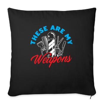 Barber Homme Coiffeur Coiffeur - Housse de coussin décorative 45 x 45 cm - noir - Devant
