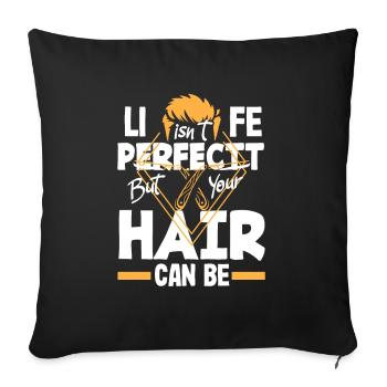 Barber Homme Coiffeur Coiffeur - Housse de coussin décorative 45 x 45 cm - noir - Devant