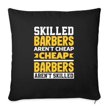 Barber Homme Coiffeur Coiffeur - Housse de coussin décorative 45 x 45 cm - noir - Devant