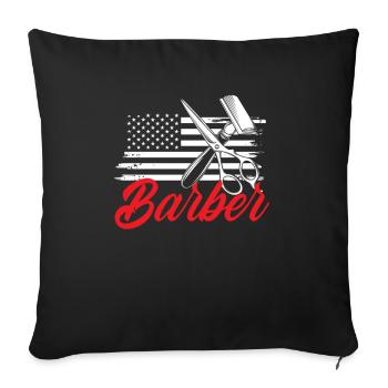 Barber Homme Coiffeur Coiffeur - Housse de coussin décorative 45 x 45 cm - noir - Devant