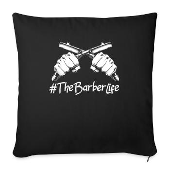 Barber Homme Coiffeur Coiffeur - Housse de coussin décorative 45 x 45 cm - noir - Devant