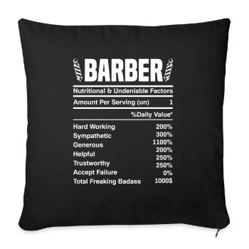 Barber Homme Coiffeur Coiffeur - Housse de coussin décorative 45 x 45 cm - noir - Devant