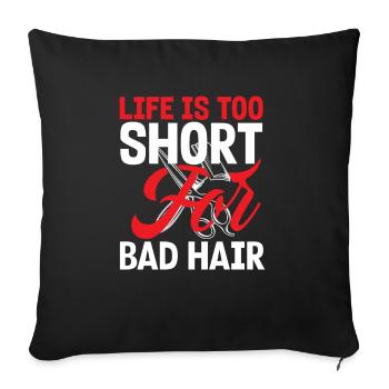 Barber Homme Coiffeur Coiffeur - Housse de coussin décorative 45 x 45 cm - noir - Devant