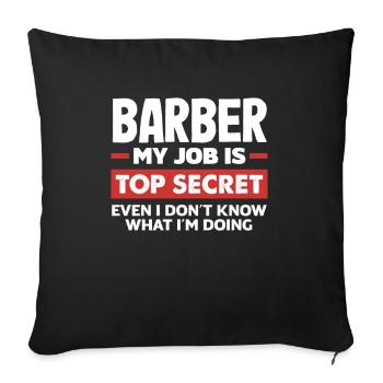 Barber Homme Coiffeur Coiffeur - Housse de coussin décorative 45 x 45 cm - noir - Devant