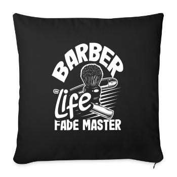 Barber Homme Coiffeur Coiffeur - Housse de coussin décorative 45 x 45 cm - noir - Devant