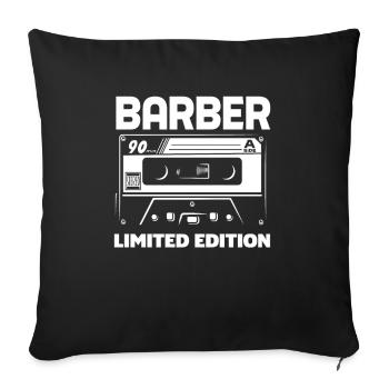 Barber Homme Coiffeur Coiffeur - Housse de coussin décorative 45 x 45 cm - noir - Devant