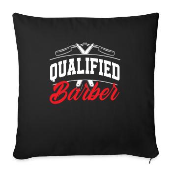 Barber Homme Coiffeur Coiffeur - Housse de coussin décorative 45 x 45 cm - noir - Devant