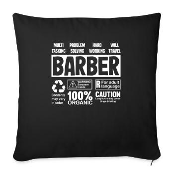 Barber Homme Coiffeur Coiffeur - Housse de coussin décorative 45 x 45 cm - noir - Devant