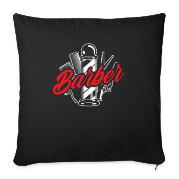Barber Homme Coiffeur Coiffeur - Housse de coussin décorative 45 x 45 cm - noir - Devant