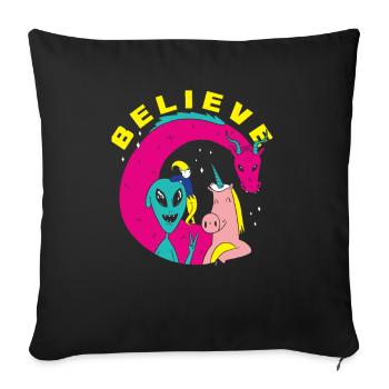 Funny Alien Alien Gift - Sofa pillowcase 17,3'' x 17,3'' (45 x 45 cm) - black - Front