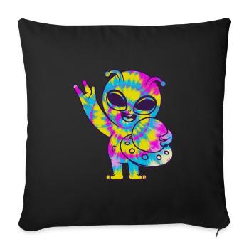 Funny Alien Alien Gift - Sofa pillowcase 17,3'' x 17,3'' (45 x 45 cm) - black - Front