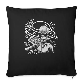 Funny Alien Alien Gift - Sofa pillowcase 17,3'' x 17,3'' (45 x 45 cm) - black - Front