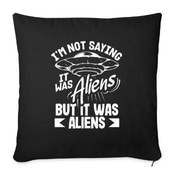 Drôle de cadeau extraterrestre extraterrestre - Housse de coussin décorative 45 x 45 cm - noir - Devant
