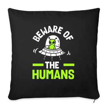 Funny Alien Alien Gift - Sofa pillowcase 17,3'' x 17,3'' (45 x 45 cm) - black - Front