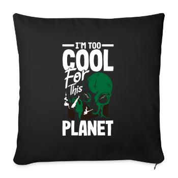 Drôle de cadeau extraterrestre extraterrestre - Housse de coussin décorative 45 x 45 cm - noir - Devant