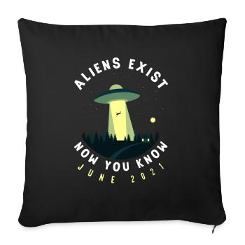 Funny Alien Alien Gift - Sofa pillowcase 17,3'' x 17,3'' (45 x 45 cm) - black - Front
